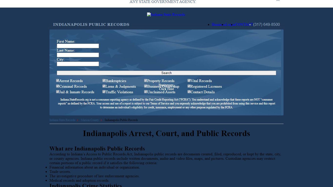 Indianapolis Arrest and Public Records | Indiana.StateRecords.org